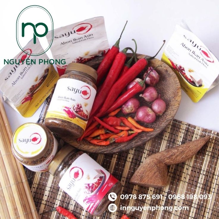 Mẫu tem nhãn ruốc cá dán lọ 